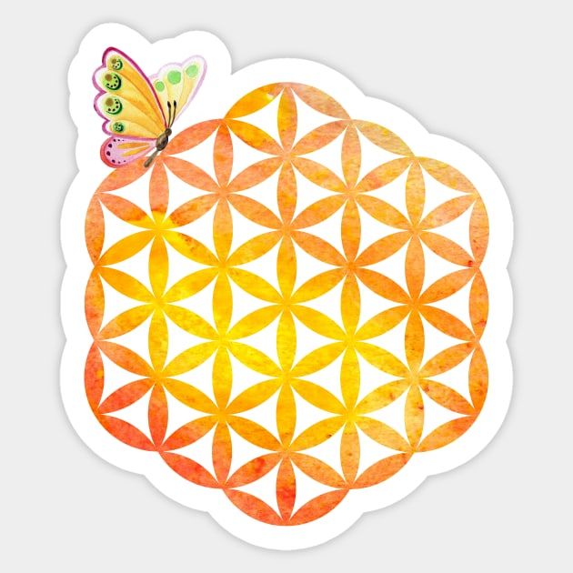 Flower of life, butterfly Sticker by Unelmoija